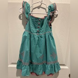 Matilda Jane Teal Dress with Stitching Detail